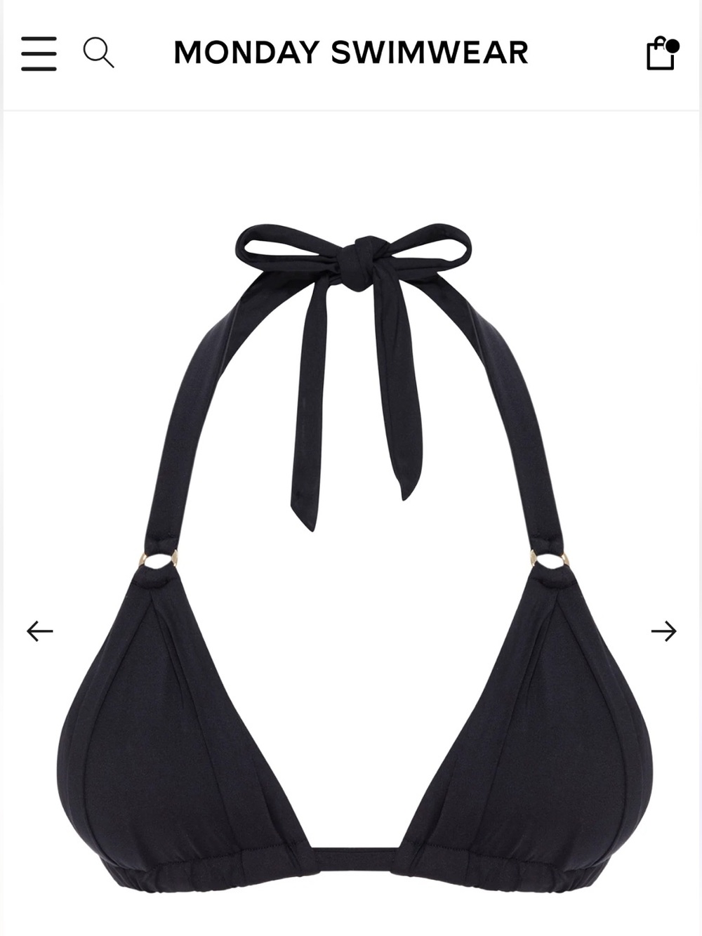 Monday Swimwear SET Black Halter Triangle Bikini Top and Capri Thong